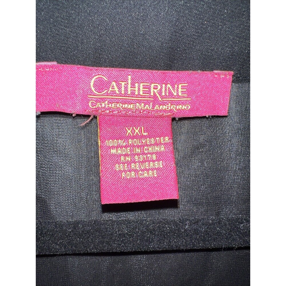 Catherine Malandrino Womens top XXL Sheer Embroider Bell Sleeve Whimsigoth Fairy - Picture 8 of 16